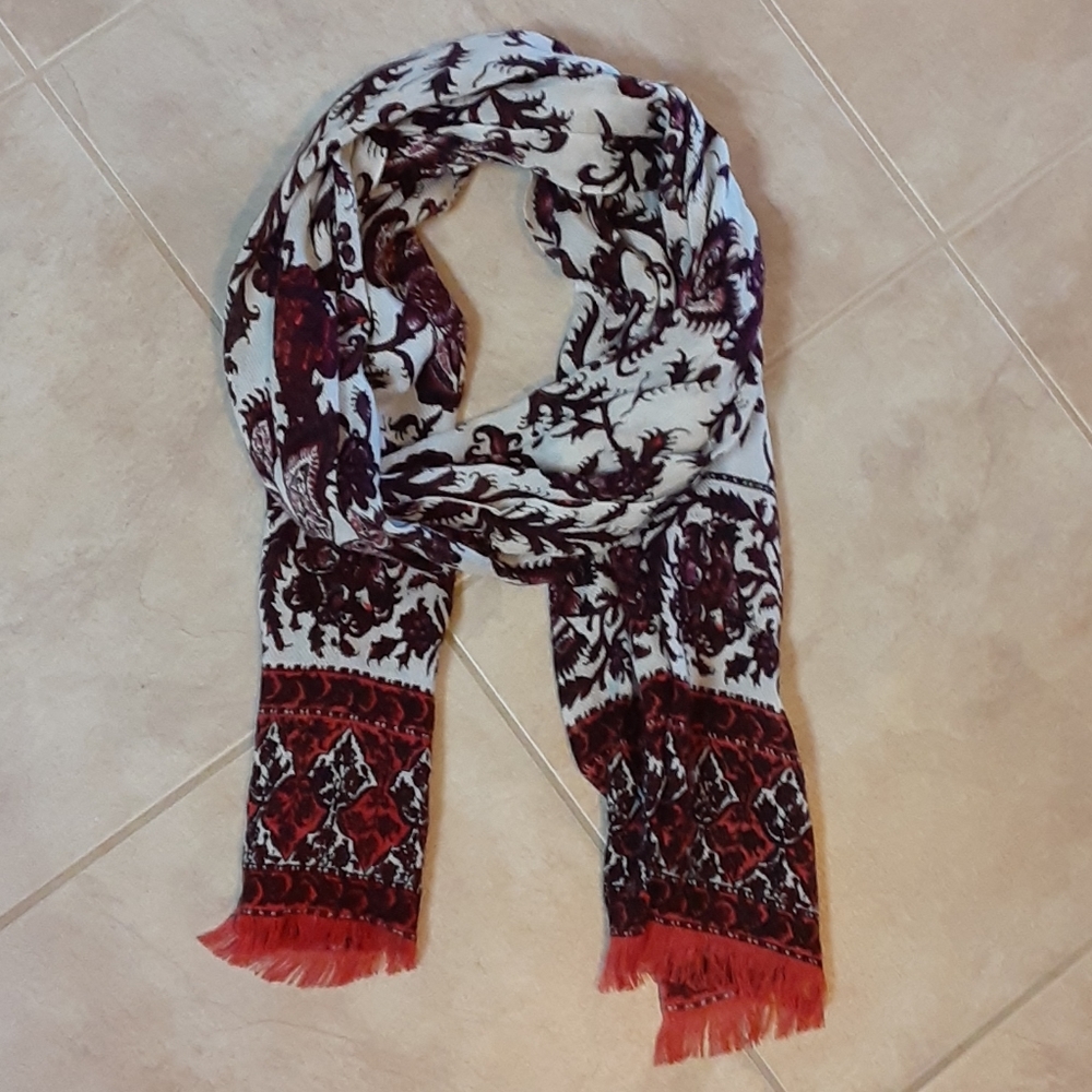 Gorgeous white and pink scarf
